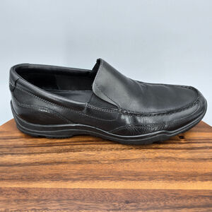 Cole Haan Grand OS Shoes Mens 10 M Black Leather Tucker Venetian Moc Toe Loafer